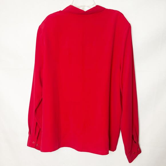 Christie & Jill Vintage Red Button Down Top Size 14 - Picture 6 of 11
